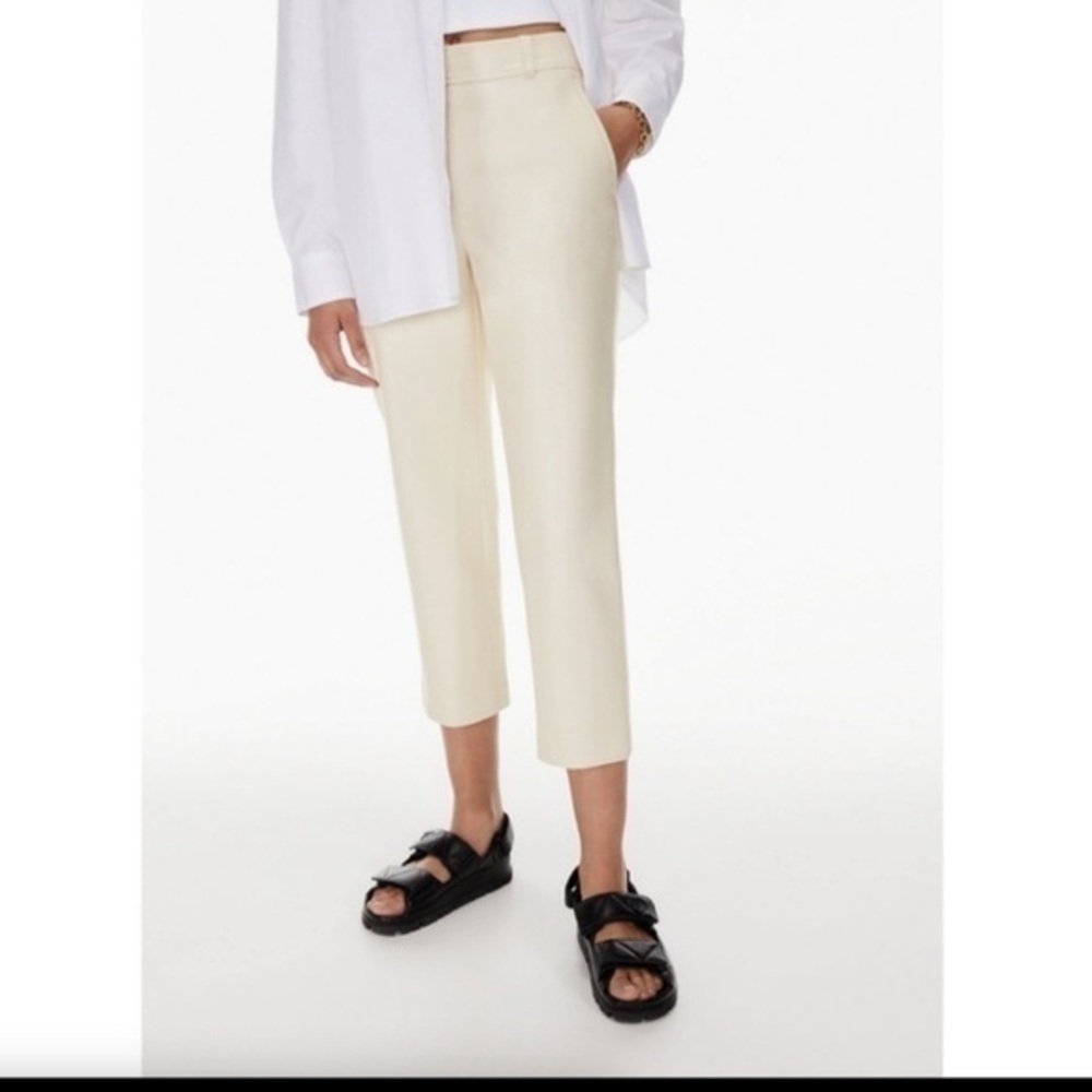 NWT Babaton  Aritzia Command Cropped Pant Mid-Rise Vegan Leather Trouser Pants